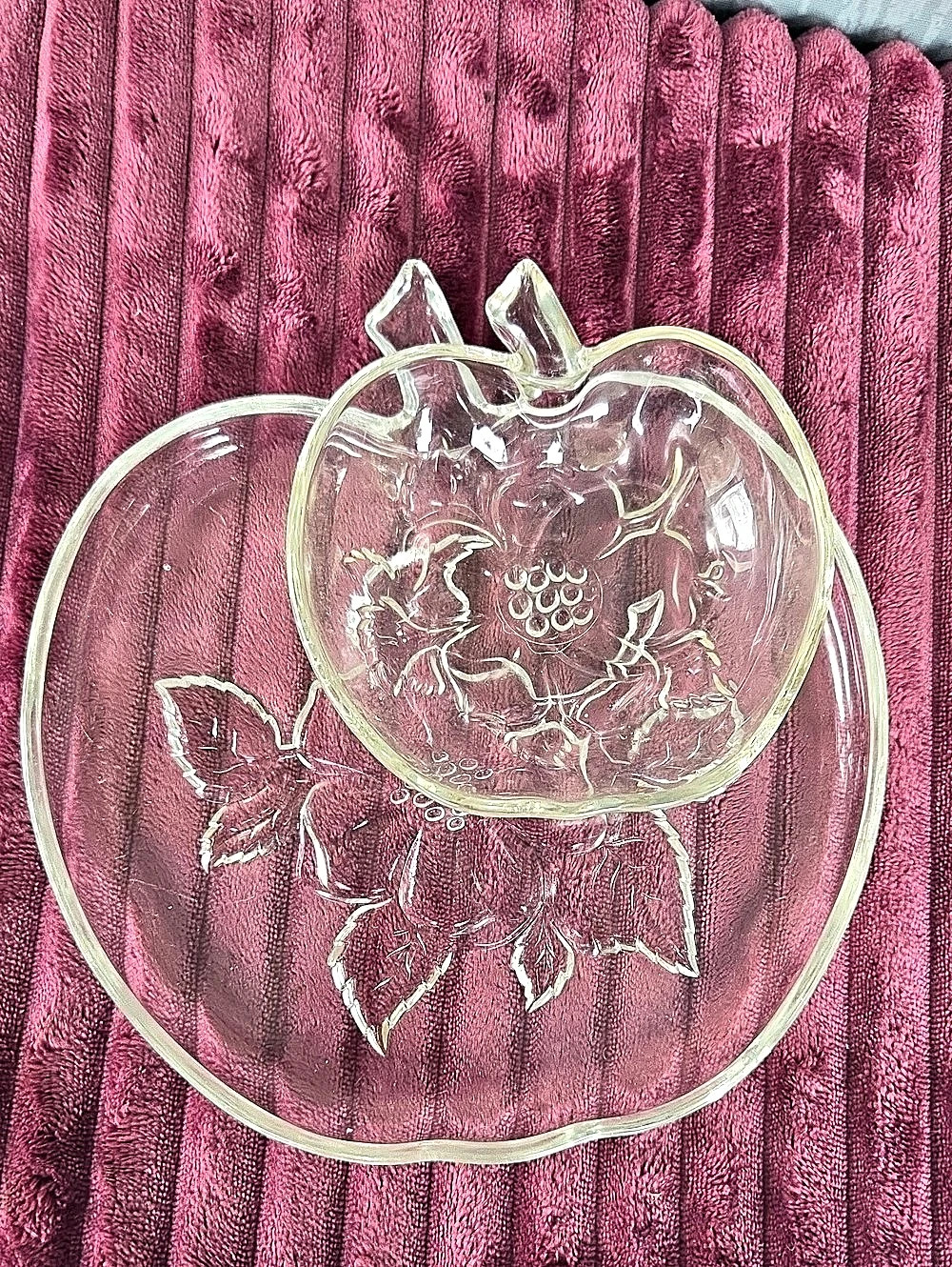 Hazel Atlas Apple Blossom Snack Set Plates and Bowls